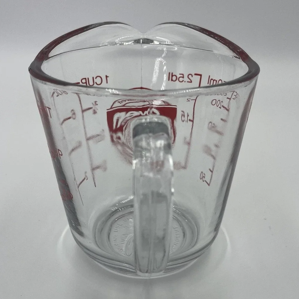 Vintage ANCHOR HOCKING OVEN BASICS- 1 CUP Glass Measuring Cup-#496 EXCELLENT